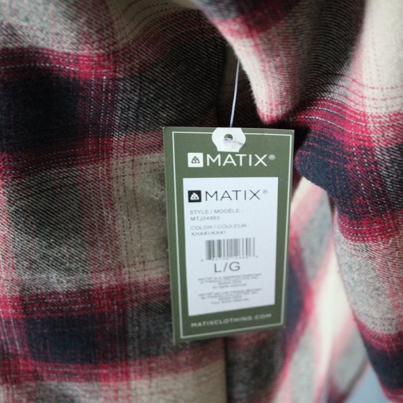 Matix Jacket - The Matix Shirt Jacket Tan and Red Plaid - Men's Large - Picture 10 of 11